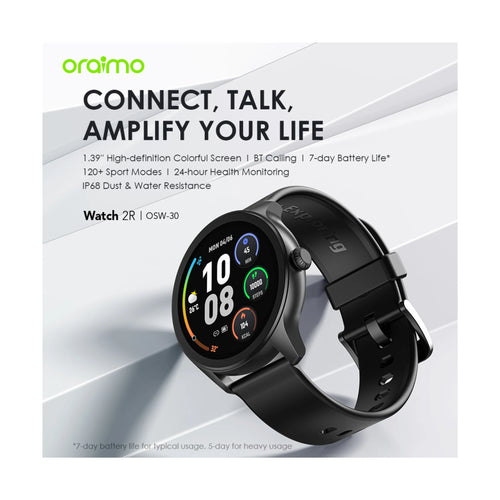 Oraimo Watch 2R Bluetooth Calling Smart Watch(OSW-30)